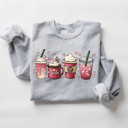 Womens Valentines Day Sweatshirt, Valentine Coffee Sweatshirt, Womens Valentines Day Sweater, Valentines Day Shirt, Valentines Sweater