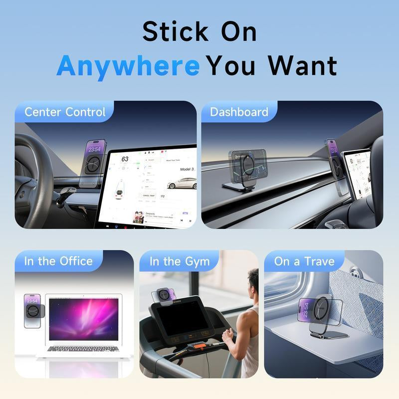 Car Phone Mount 2026 New Model Automotive Foldable Magnetic Navigation Tesla Vehicle Universal Anti-Shake Support Stand