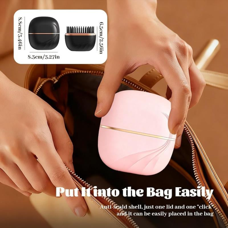Mini Straightener, Rechargeable Portable Hair Straightener Brush, Fast Heating Hot Comb for Home Travel Gift, anti Scald Shell, Lightweight and Portable, 3-Speed Temperature Control