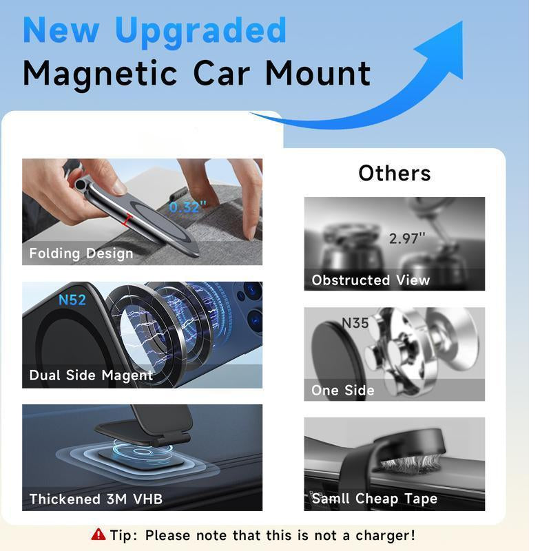 Car Phone Mount 2026 New Model Automotive Foldable Magnetic Navigation Tesla Vehicle Universal Anti-Shake Support Stand