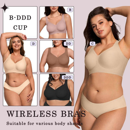 OEAK Women Jelly Bras Wirefree Full Coverage No Underwire Everyday Bras Comfortable Wireless Padded Tshirt Bra