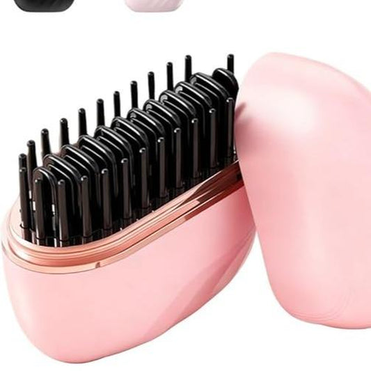 Mini Straightener, Rechargeable Portable Hair Straightener Brush, Fast Heating Hot Comb for Home Travel Gift, anti Scald Shell, Lightweight and Portable, 3-Speed Temperature Control