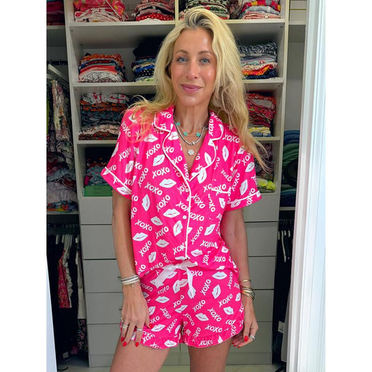 Hugs and Kisses Ruffle Pajama Set